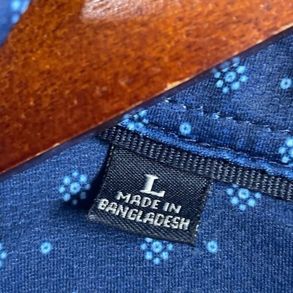 Jachs New York Mens Navy Blue Button-Up Shirt Large Polka Dot a1502 - Picture 5 of 8